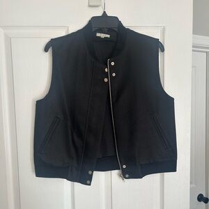 Black Zipper & Buttoned Fashion Vest
